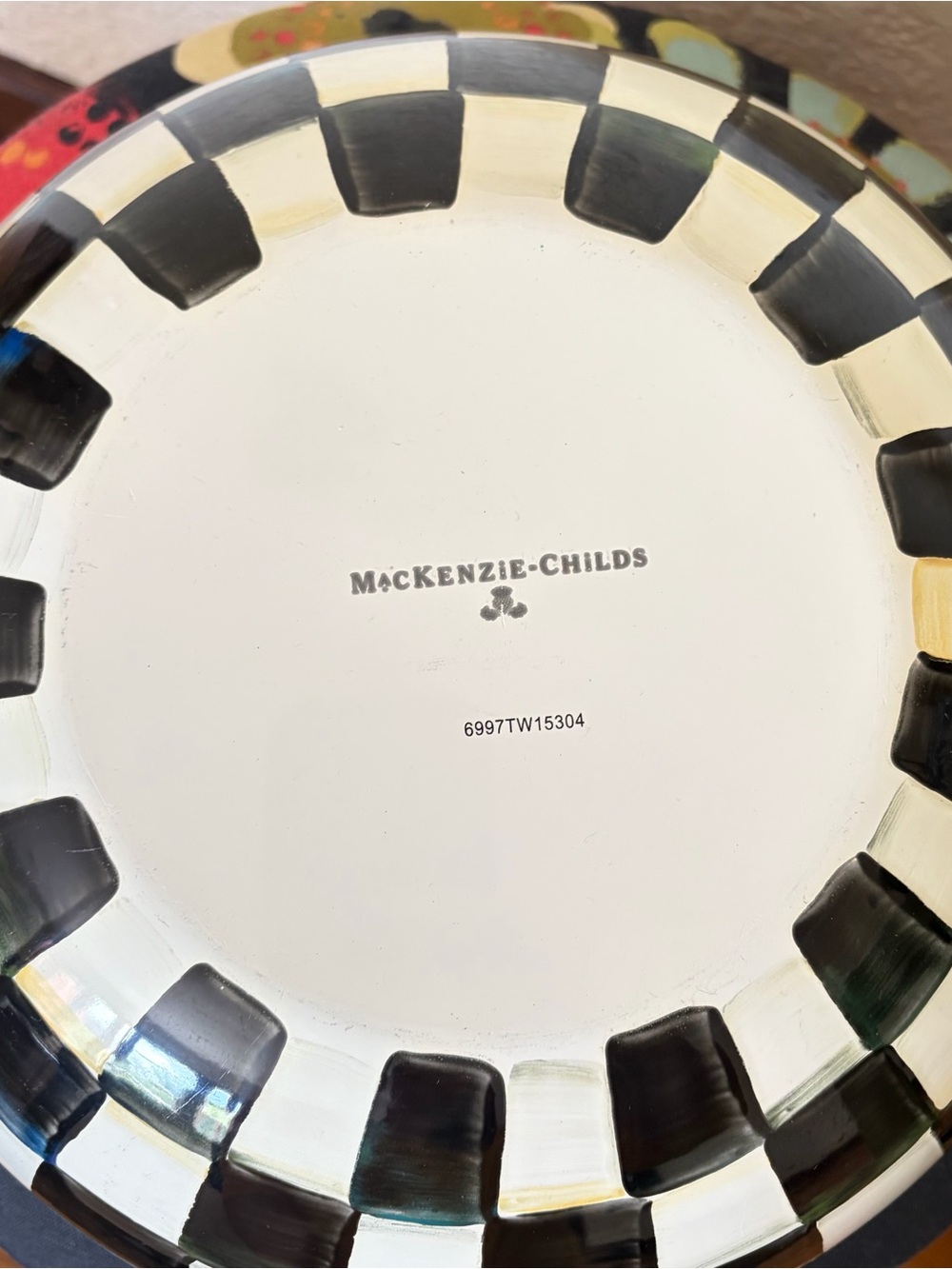 MacKenzie-Childs Black and White Check Enamel Serving Bowl - Extra Large - Picture 4 of 4